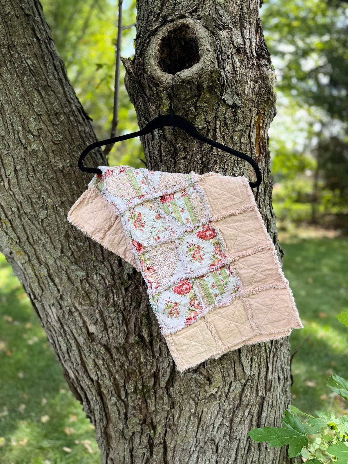 Floral Ragged Lap Quilt