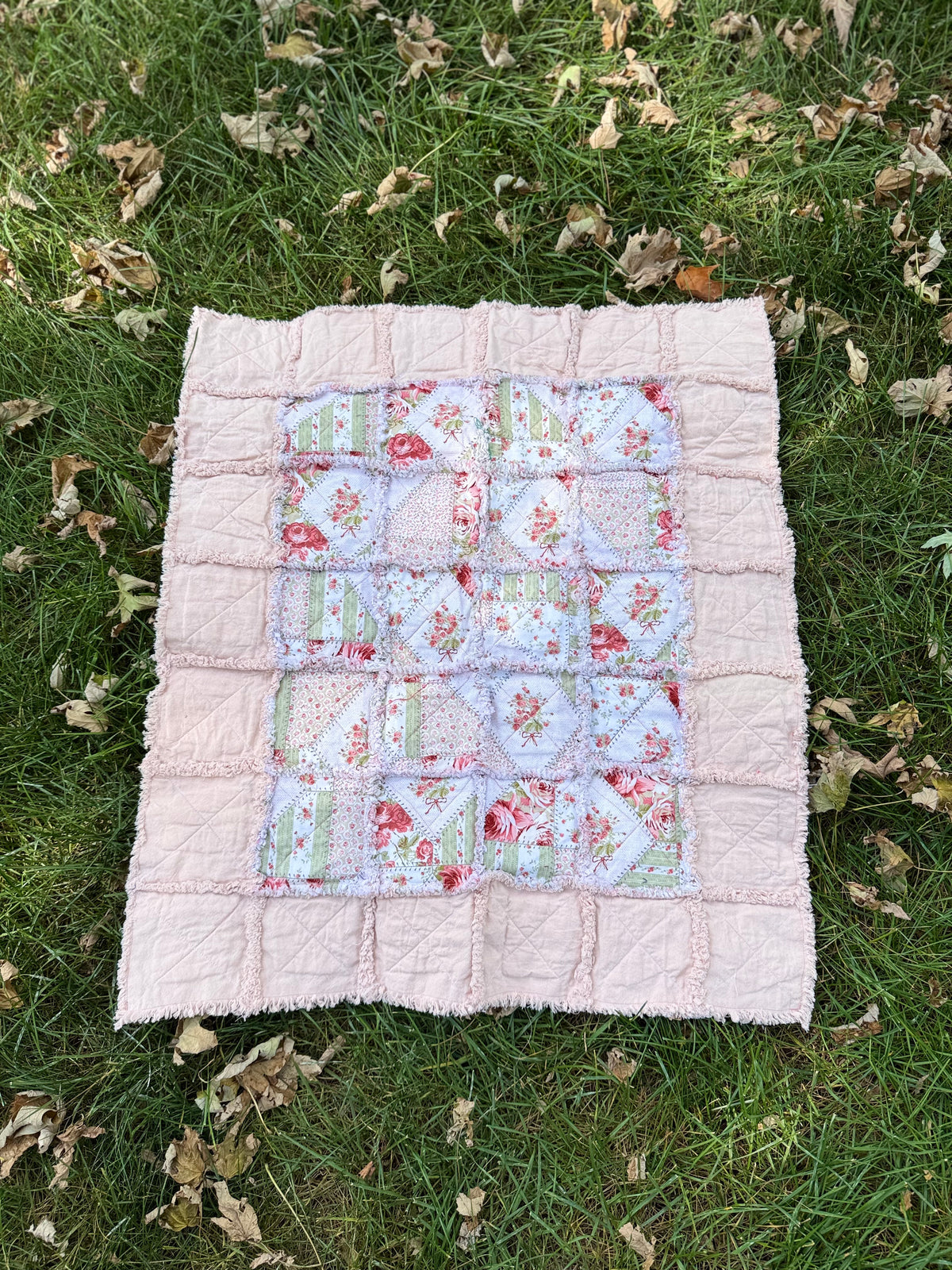 Floral Ragged Lap Quilt