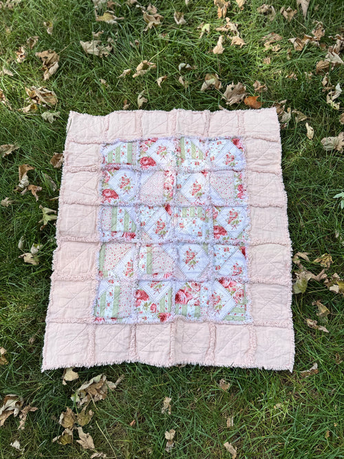 Floral Ragged Lap Quilt